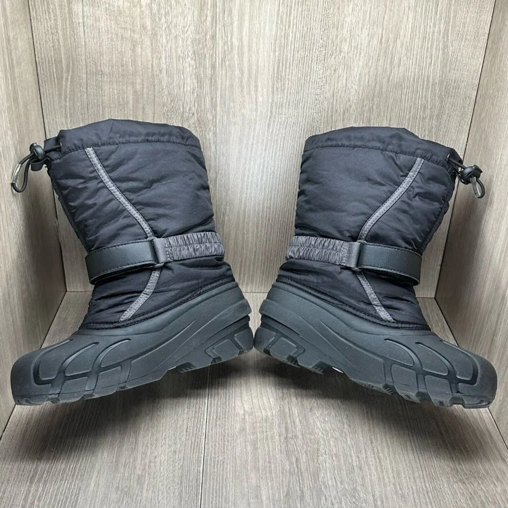 SOREL Snow Boots Youth Sz 4 Flurry Waterproof Insulated Winter Black 1638081016